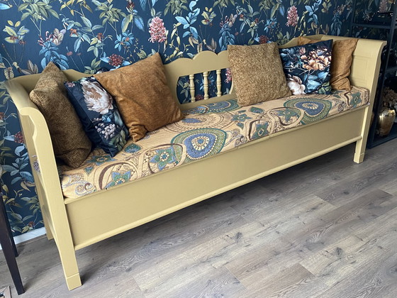 Image 1 of Schwedische Flip-Pop-Bank Ockergelb