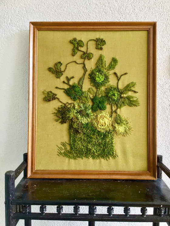 Image 1 of Vintage Handmade Embroidery Unique piece