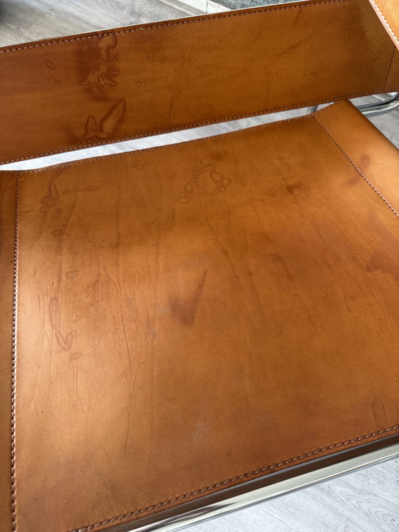 Image 1 of Vintage Wassily stoel – Cognacbruin leer – Fasem