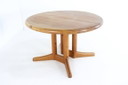 Vamdrup pine round 2x extendable dining table 'Idom' vintage Danish