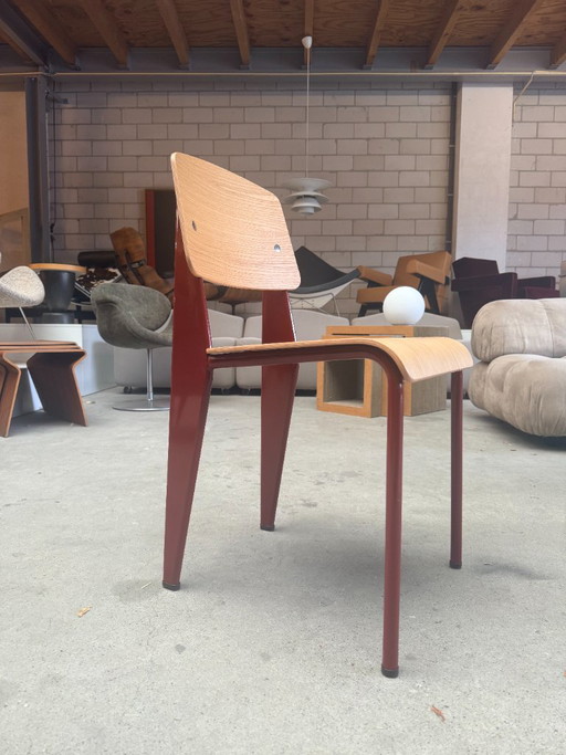 Sedia Vitra Standard di Jean Prouvé (stock: 3) – eetkamerstoelen, Metal, Wood