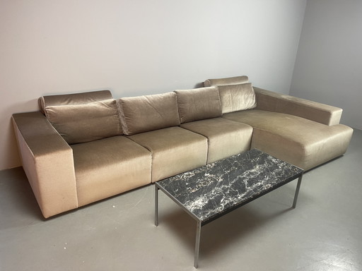 Außergewöhnliches Walter Knoll Modulsofa aus Champagner-Samt. Deutschland, 1970er. Ref.: SM2000