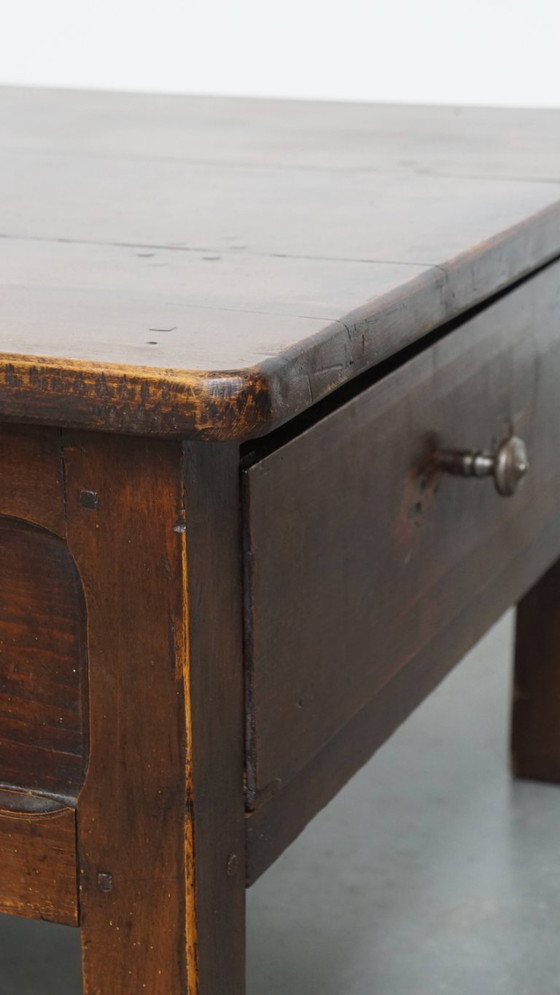 Image 1 of Antique French fruitwood coffee table with 5 drawers