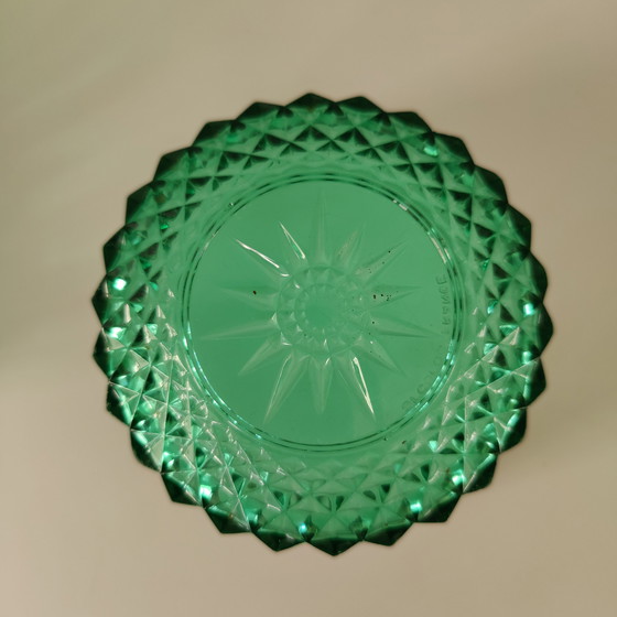 Image 1 of Arcoroc France Ciotola in vetro pressato verde con 4 ciotole, anni '60