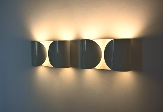 Image 1 of White Foglio Sconces by Tobia & Afra Scarpa for Flos, 1960s, Set of 2