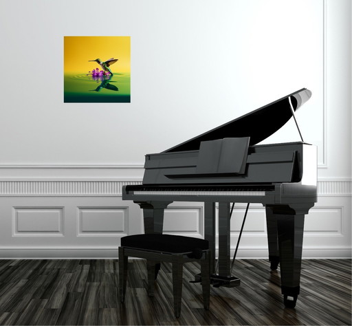 Lithographie d'artiste - Eric LESPINASSES - Colorful Colibri