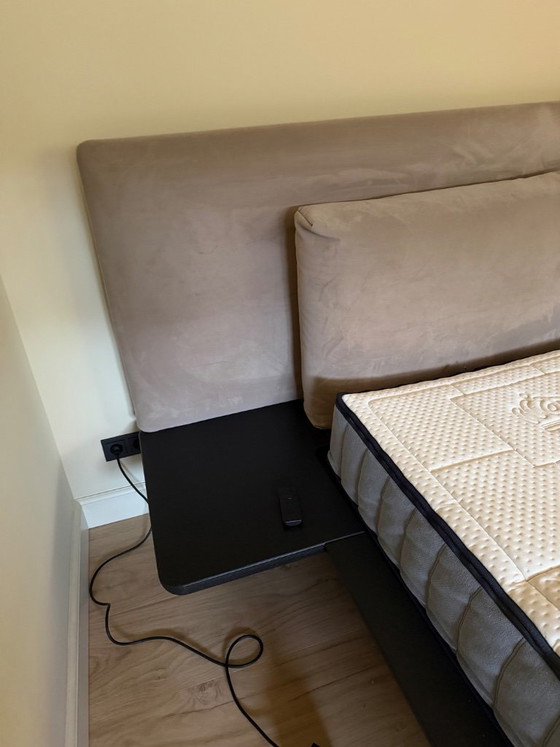 Cadre de lit Auping Noble, Textile, Bois, Beige (photo 3 sur 12)