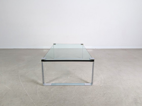 Image 1 of Mesa de centro clásica Peter Draenert 1022 de 120 cm de largo y diseño de cristal.