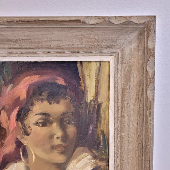Image 1 of Óleo sobre tabla “Gitana”, 40’s - Francia 