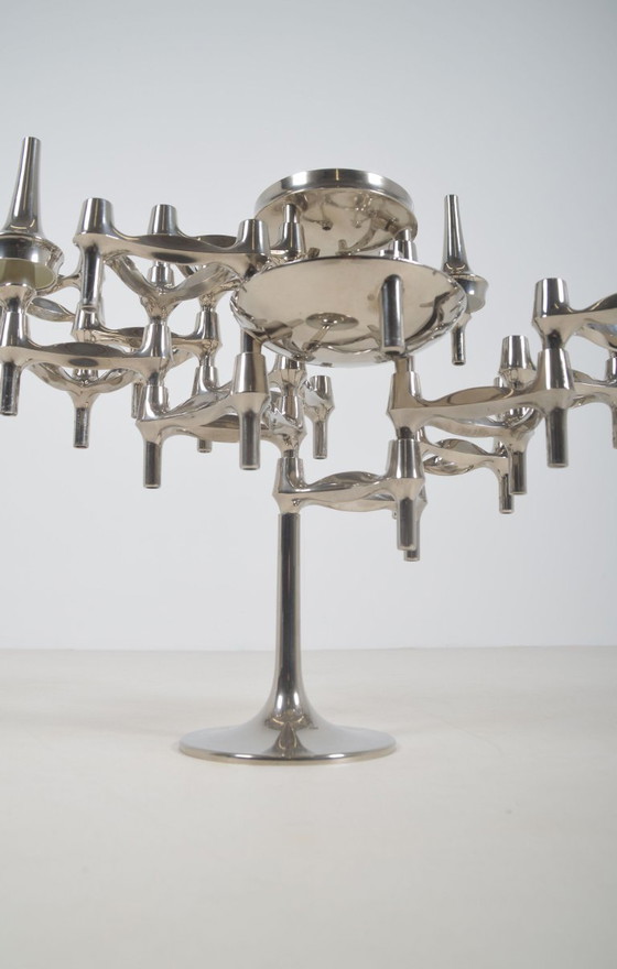 Image 1 of Set di candelabri con piedistallo disegnati da Hans Nagel per BMF, 1974