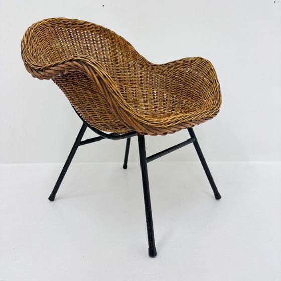 Fauteuil vintage en rotin et métal rohe n oordwolde, Rohé Noordwolde, Marron (photo 4 sur 12)
