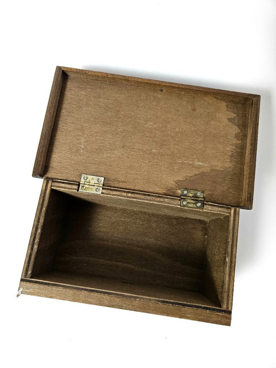 Image 1 of Vintage Wooden Hand Painted Floral German Bauernmalerei Storage Box | Bavarian Folk Art Trinket Box | Alpine Farmhouse Box