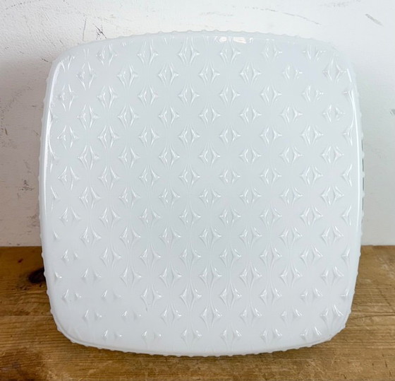 Image 1 of Vintage wand- of plafondlamp met melkglas, jaren 70