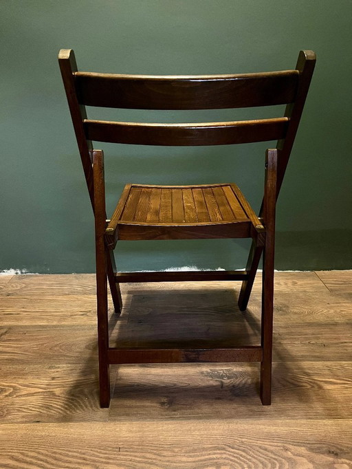 Set von 2 original italienischen Vintage Klappstühlen aus Massivholz 