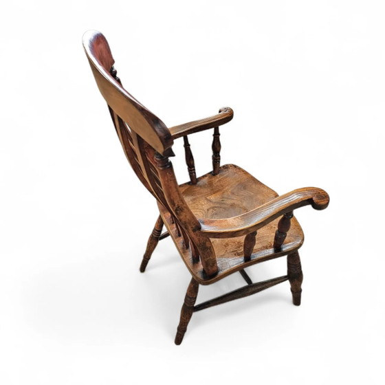 19th Century Elm country high slat back chair with a fabulous colour and patina – Adjustable recliner chair (photo 7 of 7)