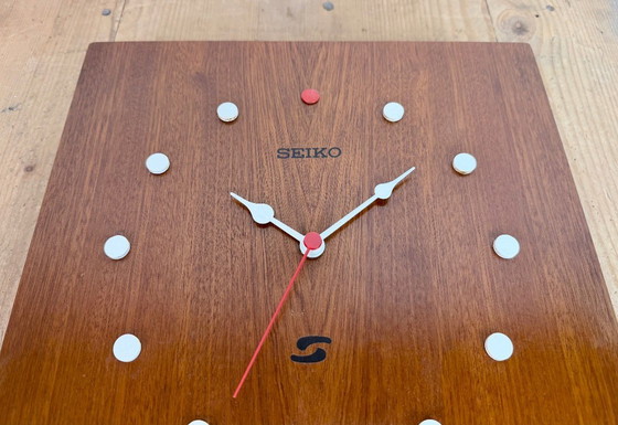 Image 1 of Vintage Brown Wooden Wall Clock from Seiko, 1980s