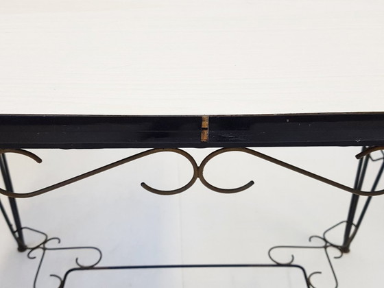 Image 1 of TABLE FORMICA PIQUE COEUR TREFLE CARREAU 1950 VINTAGE 50S ROCKABILLY 50'S