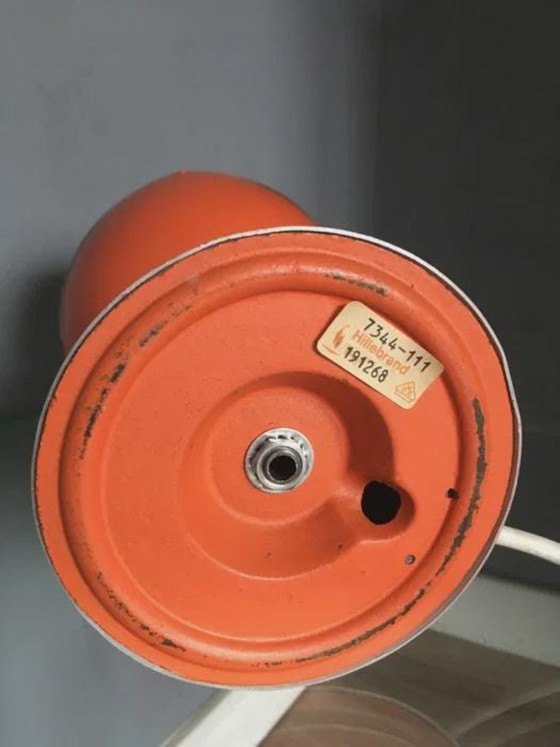 Lampe de table Space Age Egon Hillebrand, base orange, abat-jour blanc, années 1960, Plastique (photo 6 sur 6)