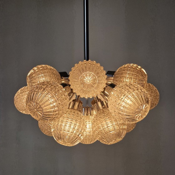 Image 1 of Large Glass Globe Chandelier by Richard Essig, Germany, 1960s