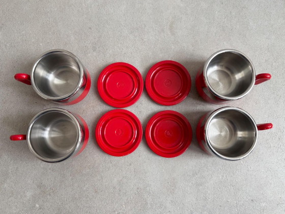 4x Vintage Morinox Espresso Cups From the 70s – Crockery, Metal, Plastic (photo 3 of 9)