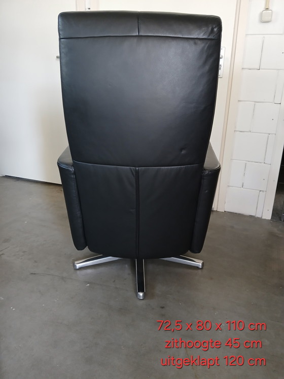Image 1 of fauteuil inclinable confortable en cuir noir