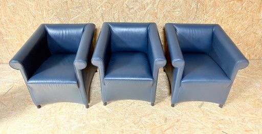 Wittmann Petrol Leren Club fauteuil Paolo Piva