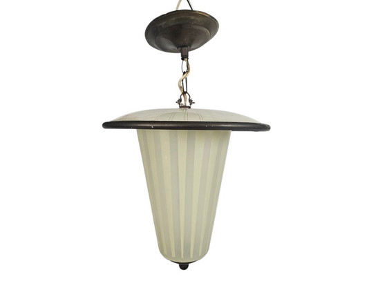 Image 1 of pendant lamp - brass - copper - lantern lamp - 1950s