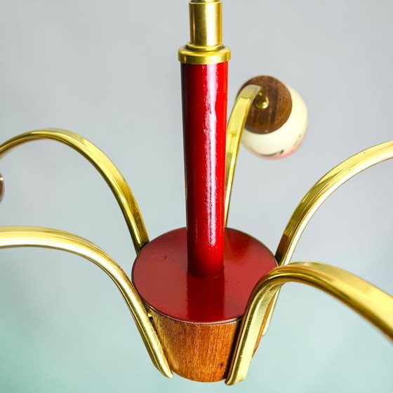 Image 1 of Lustre araignée Sputnik vintage moderne du milieu du siècle avec 5 lumières