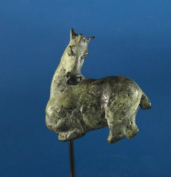 Image 1 of Bronze horse on a pedestal by Evert den Hartog