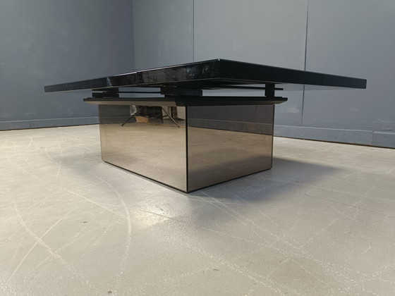 Image 1 of Vintage burl wood hidden bar coffee table, 1970s