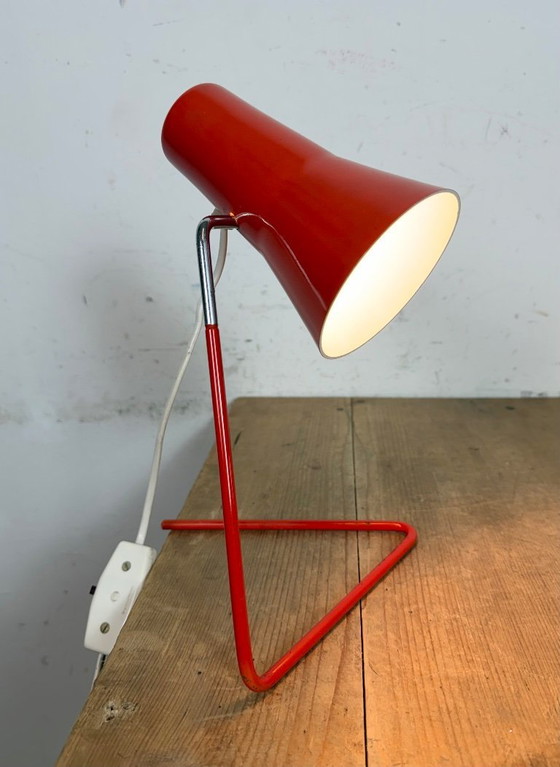 Image 1 of Lampada da tavolo rossa vintage di Josef Hurka per Drupol, anni '60