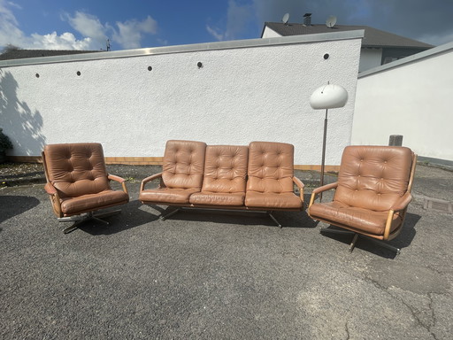 Fauteuil pivotant et canapé vintage Eugen Schmidt (Soloform)