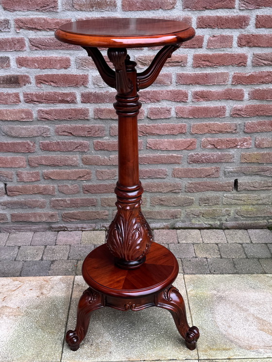 Image 1 of Rare Late Victorian Pedestal in Solid Mahogany | English Masterpiece | 1890–1910