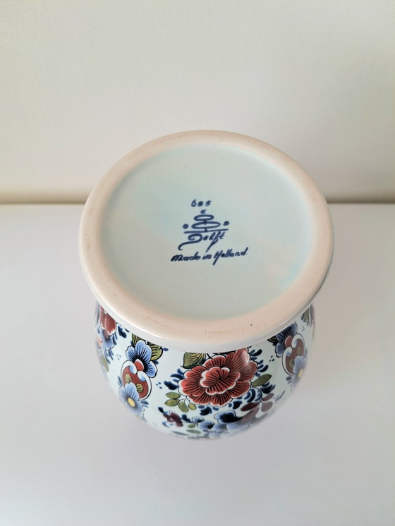 Image 1 of Hermoso tarro de jengibre policromado, intacto, de O.U.D. Delft Nijmegen.