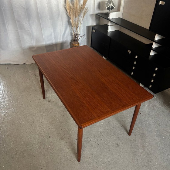Table de salle à manger extensible en teck, Danois vintage, Tables de salle à manger, Bois, Marron (photo 5 sur 9)