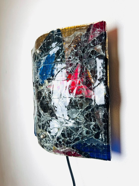 Glass Fused Wall Lamp by Glasstudio Van Tetterode, The Netherlands, 1950s – Wall lights, Aluminium (photo 3 of 7)