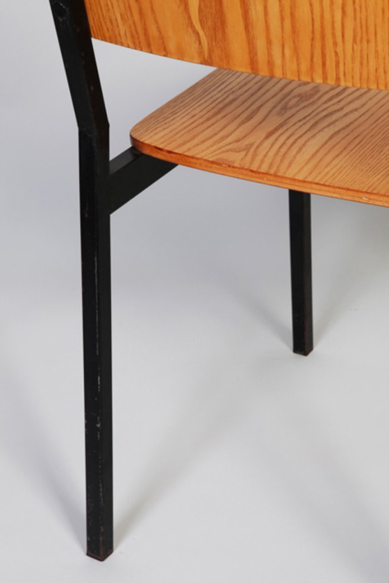 Image 1 of Lot of 6 vintage ash chairs by ARP, a French design collective, circa 1950