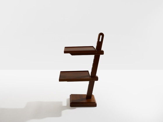 Image 1 of Franse art deco serveertafel van getint eikenhout uit 1940.