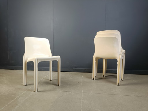 Set of 4 Selene Dining Chairs by Vico Magistretti for Artemide, 1970s