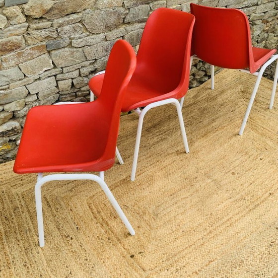 Image 1 of Set of 4 red europa chairs