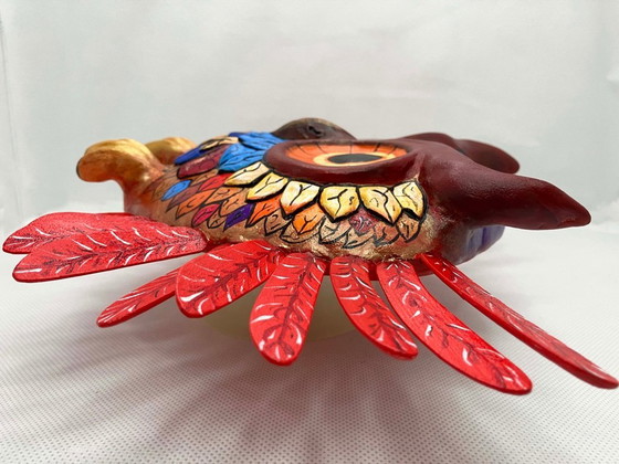 Image 1 of Fairytale owl. A unique figurine for the wall. Handmade by the artist