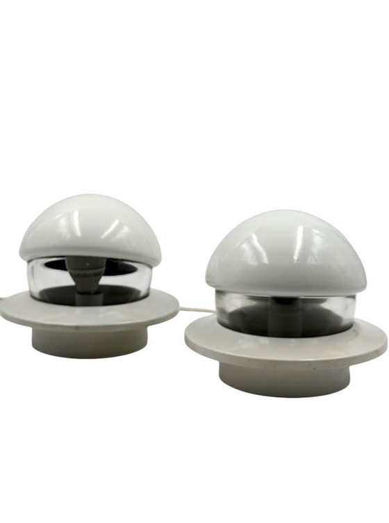 Image 1 of Space age set of 2 bedside table lamps, Italy, 1970