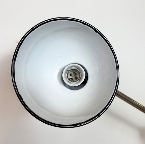 Image 1 of Industrial Workshop Black Enamel Desk Lamp, 1950s