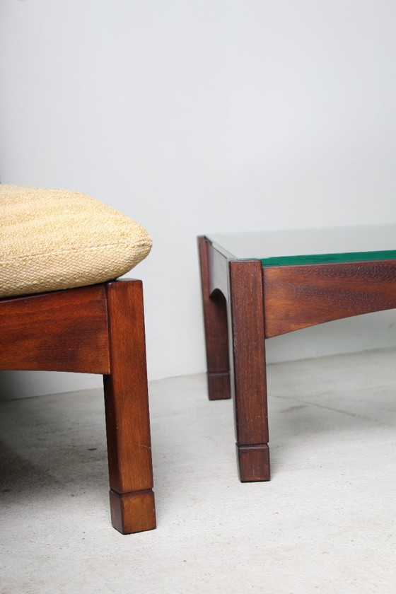 Image 1 of Vintage armchair + side table set from 1975