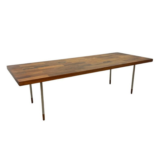 Fristho coffee table in teak and stainless steel – designed by Rudolf Bernd Glatzel