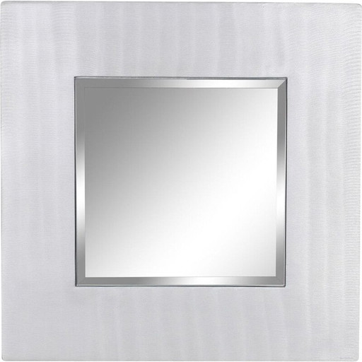 Miroir carré vintage en fonte d'aluminium par Lorenzo Burchiellaro, 1970