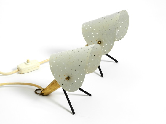 Image 1 of Coppia di splendide lampade da tavolo e da parete in ottone e metallo, in stile Mid-Century Modern, di Ernest Igl per Hillebrand