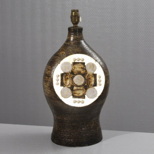 Georges Pelletier - Rara base per lampada a doppia luce di grandi dimensioni, Francia, anni '70