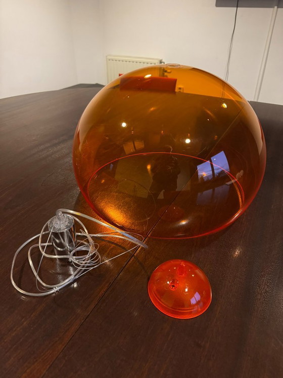 Image 1 of Juego de 7 lámparas colgantes Kartell FL/Y – naranja transparente – clásicos del diseño en perfecto estado
