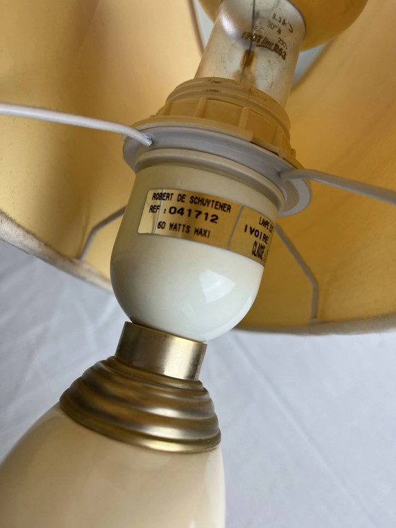 Chic vintage ambient lamp – Table lamps, Porcelain, Metal, Hollywood Regency (photo 11 of 11)